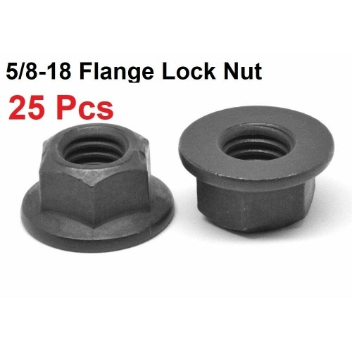 (Qty 25) 5/8-18 Flange Lock Nut Black